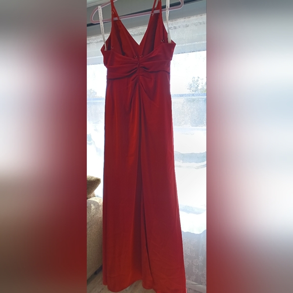 Azazie Rust Orange Formal Maxi Dress Size 12 - Picture 6 of 8
